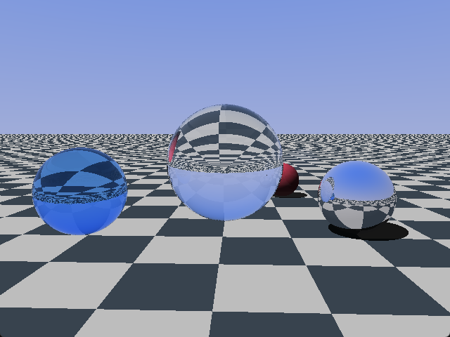 A clear glass ball lens holding an inverted image of the checker floor behind it